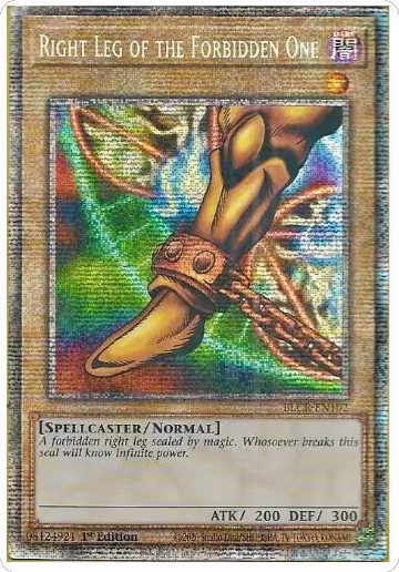 Right Leg of the Forbidden One (Starlight Rare) (BLCR-EN102), Battles of Legend: Crystal Revenge — Yu-Gi-Oh! card price