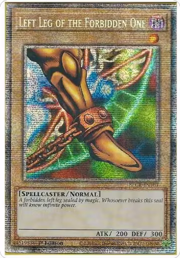Left Leg of the Forbidden One (Starlight Rare) (BLCR-EN103), Battles of Legend: Crystal Revenge — Yu-Gi-Oh! card price