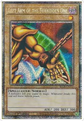 Left Arm of the Forbidden One (Starlight Rare) (BLCR-EN105), Battles of Legend: Crystal Revenge — Yu-Gi-Oh! card price