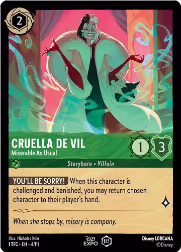 Cruella De Vil - Miserable As Usual (4), D23 Promos — Lorcana card price