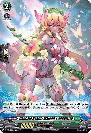 Delicate Beauty Maiden, Candelaria (Foil) (D-PR/130EN), D Promo Cards — Vanguard card price