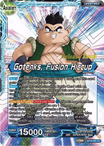 Son Goten & Trunks // Gotenks, Fusion Hiccup (Fighter's Ambition Holiday Pack) (BT19-035), Tournament Promotion Cards — DB Super card price