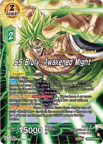 SS Broly, Awakened Might (Fighter's Ambition Holiday Pack) (BT19-070), Tournament Promotion Cards — DB Super card price