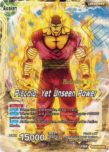 Piccolo // Piccolo, Yet Unseen Power (Fighter's Ambition Holiday Pack) (BT19-101), Tournament Promotion Cards — DB Super card price