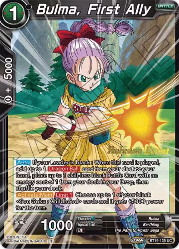 Bulma, First Ally (Fighter's Ambition Holiday Pack) (BT19-135), Tournament Promotion Cards — DB Super card price