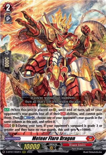 Meteor Flare Dragon (D-BT07/002EN), D-BT07: Raging Flames Against Emerald Storm — Vanguard card price
