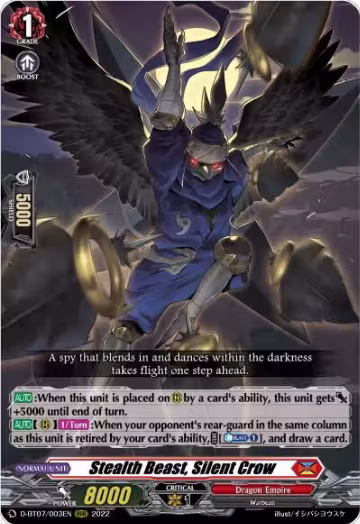 Stealth Beast, Silent Crow (D-BT07/003EN), D-BT07: Raging Flames Against Emerald Storm — Vanguard card price