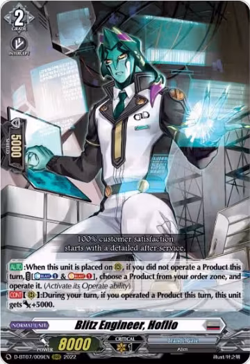 Blitz Engineer, Hoflio (D-BT07/009EN), D-BT07: Raging Flames Against Emerald Storm — Vanguard card price