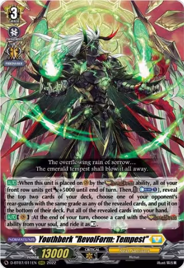 Youthberk "RevolForm: Tempest" (D-BT07/011EN), D-BT07: Raging Flames Against Emerald Storm — Vanguard card price