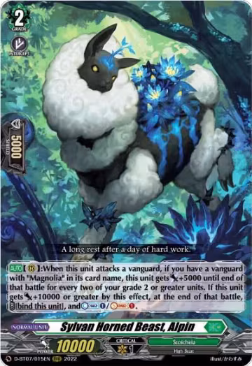 Sylvan Horned Beast, Alpin (D-BT07/015EN), D-BT07: Raging Flames Against Emerald Storm — Vanguard card price