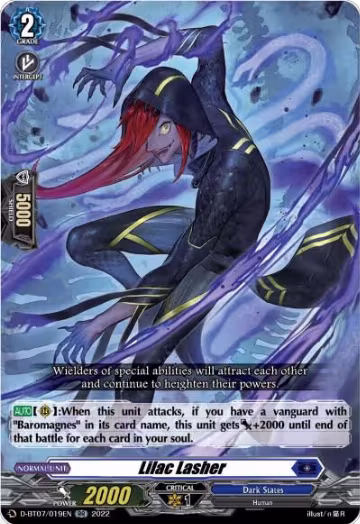 Lilac Lasher (D-BT07/019EN), D-BT07: Raging Flames Against Emerald Storm — Vanguard card price