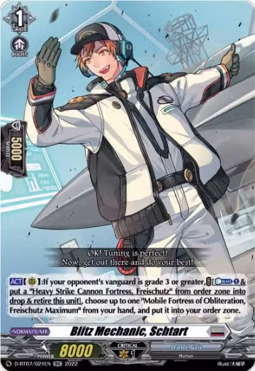 Blitz Mechanic, Schtart (D-BT07/024EN), D-BT07: Raging Flames Against Emerald Storm — Vanguard card price