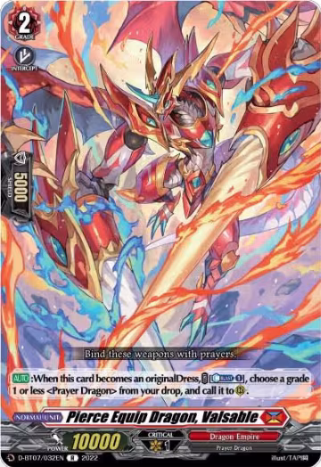 Pierce Equip Dragon, Valsable (D-BT07/032EN), D-BT07: Raging Flames Against Emerald Storm — Vanguard card price