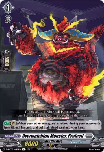 Overwatching Monster, Proteed (D-BT07/041EN), D-BT07: Raging Flames Against Emerald Storm — Vanguard card price