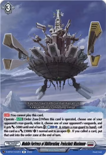 Mobile Fortress of Obliteration, Freischutz Maximum (D-BT07/042EN), D-BT07: Raging Flames Against Emerald Storm — Vanguard card price