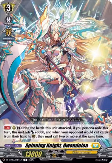 Spinning Knight, Gwendolen (D-BT07/044EN), D-BT07: Raging Flames Against Emerald Storm — Vanguard card price