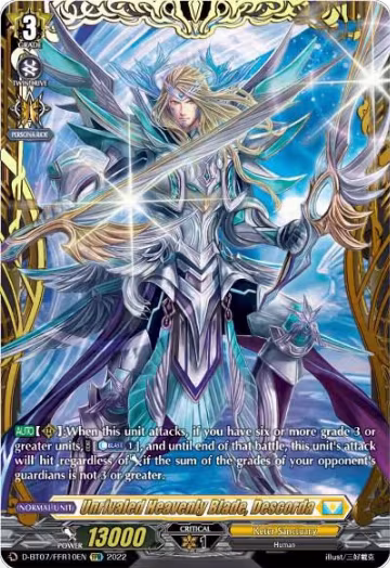 Unrivaled Heavenly Blade, Descorda (FFR) (D-BT07/FFR10EN), D-BT07: Raging Flames Against Emerald Storm — Vanguard card price
