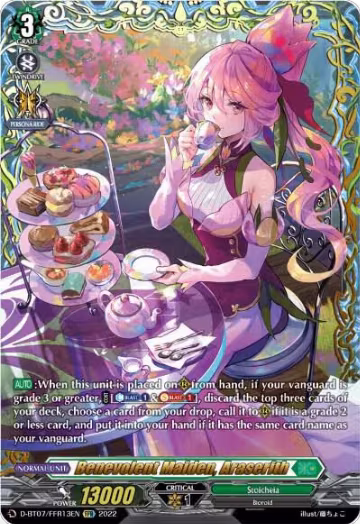 Benevolent Maiden, Araserith (FFR) (D-BT07/FFR13EN), D-BT07: Raging Flames Against Emerald Storm — Vanguard card price