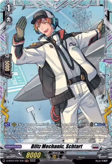 Blitz Mechanic, Schtart (FR) (D-BT07/FR17EN), D-BT07: Raging Flames Against Emerald Storm — Vanguard card price