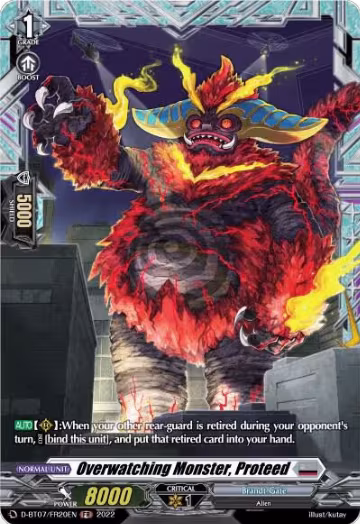 Overwatching Monster, Proteed (FR) (D-BT07/FR20EN), D-BT07: Raging Flames Against Emerald Storm — Vanguard card price