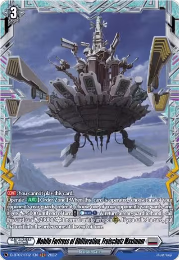 Mobile Fortress of Obliteration, Freischutz Maximum (FR) (D-BT07/FR21EN), D-BT07: Raging Flames Against Emerald Storm — Vanguard card price