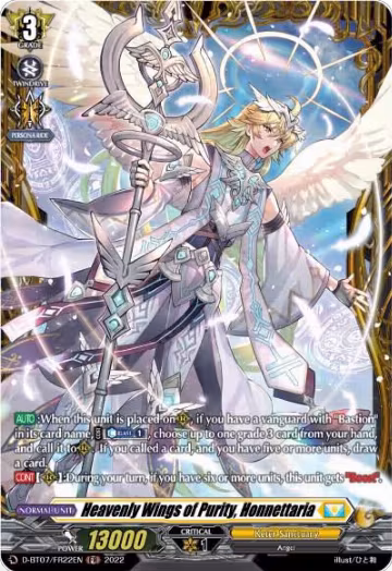 Heavenly Wings of Purity, Honnettaria (FR) (D-BT07/FR22EN), D-BT07: Raging Flames Against Emerald Storm — Vanguard card price