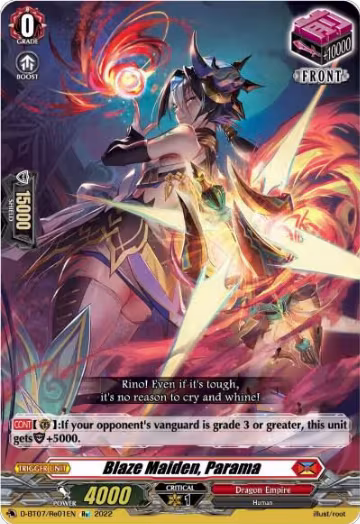 Blaze Maiden, Parama (D-BT07/Re01EN), D-BT07: Raging Flames Against Emerald Storm — Vanguard card price