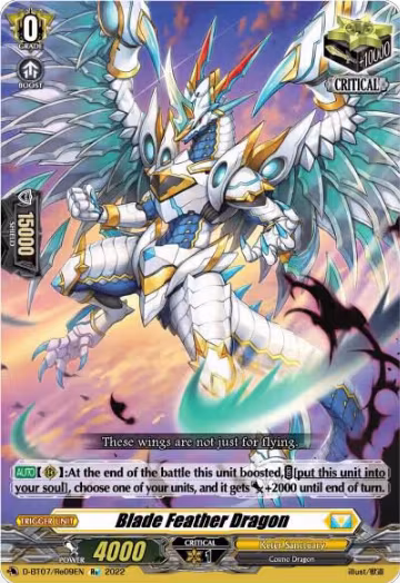 Blade Feather Dragon (D-BT07/Re09EN), D-BT07: Raging Flames Against Emerald Storm — Vanguard card price