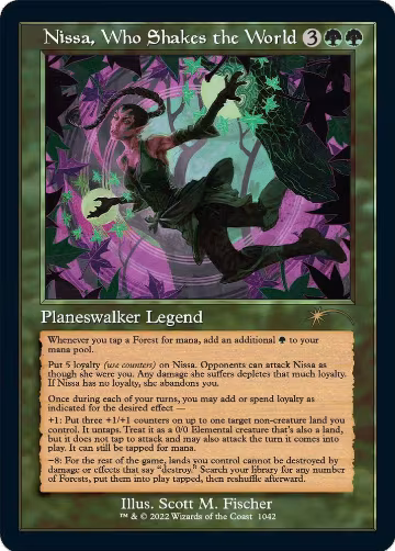 Nissa, Who Shakes the World (Retro Frame) (1042), Secret Lair Drop Series — Magic card price