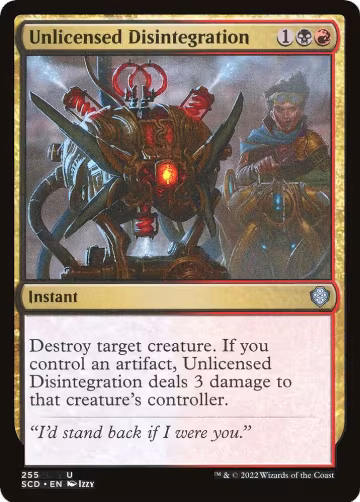 Unlicensed Disintegration (255), Starter Commander Decks — Magic card price