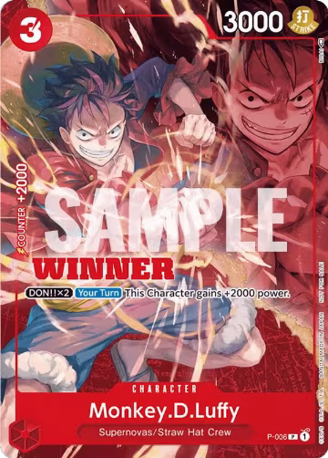 Monkey.D.Luffy - P-006 (Winner Pack Vol. 1) (P-006), One Piece Promotion Cards — One Piece card price