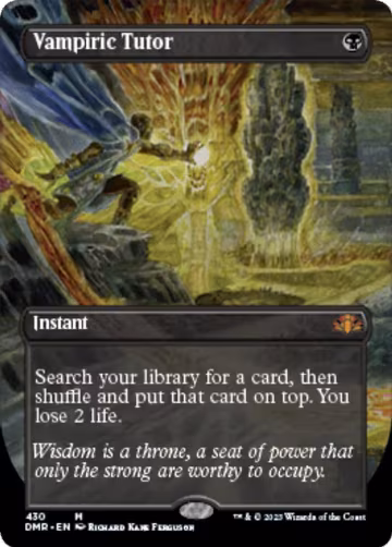 Vampiric Tutor (Borderless) (430), Dominaria Remastered — Magic card price