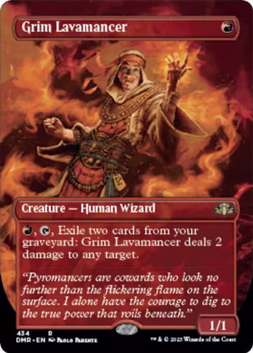 Grim Lavamancer (Borderless) (434), Dominaria Remastered — Magic card price
