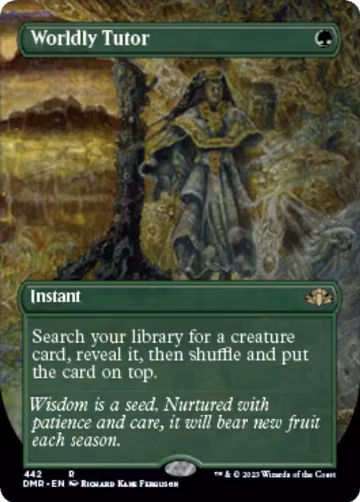 Worldly Tutor (Borderless) (442), Dominaria Remastered — Magic card price