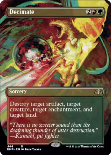 Decimate (Borderless) (444), Dominaria Remastered — Magic card price