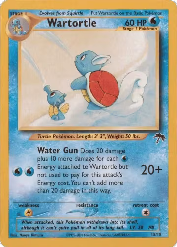 Wartortle (15/18), Southern Islands — Pokémon card price
