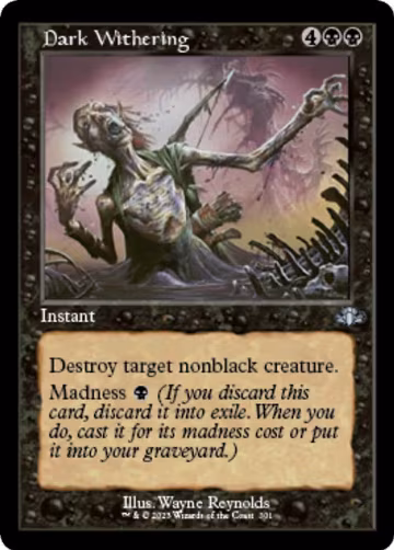 Dark Withering (Retro Frame) (301), Dominaria Remastered — Magic card price