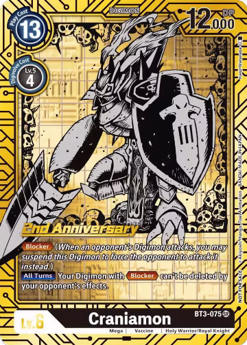 Craniamon (2nd Anniversary Card Set) (BT3-075 SR), Release Special Booster 1.0 — Digimon card price