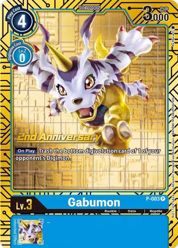 Gabumon - P-003 (2nd Anniversary Card Set) (P-003 P), Digimon Promotion Cards — Digimon card price