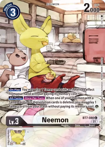 Neemon (2nd Anniversary Frontier Card) (BT7-080 C), Next Adventure — Digimon card price