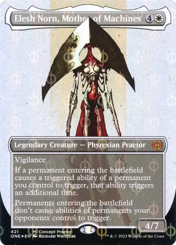 Elesh Norn, Mother of Machines (Concept Praetor) (Step-and-Compleat Foil) (421), Phyrexia: All Will Be One — Magic card price