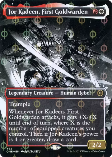 Jor Kadeen, First Goldwarden (Borderless) (Step-and-Compleat Foil) (462), Phyrexia: All Will Be One — Magic card price