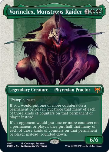 Vorinclex, Monstrous Raider (Concept Praetor) (Step-and-Compleat Foil) (407), Phyrexia: All Will Be One — Magic card price