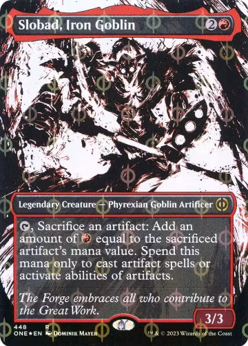 Slobad, Iron Goblin (Showcase) (Step-and-Compleat Foil) (448), Phyrexia: All Will Be One — Magic card price