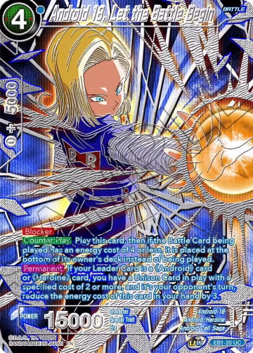 Android 18, Let the Battle Begin (EB1-20), Collector's Selection Vol. 3 — DB Super card price