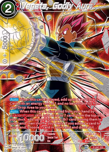 Vegeta, Godly Aura (P-247), Collector's Selection Vol. 3 — DB Super card price