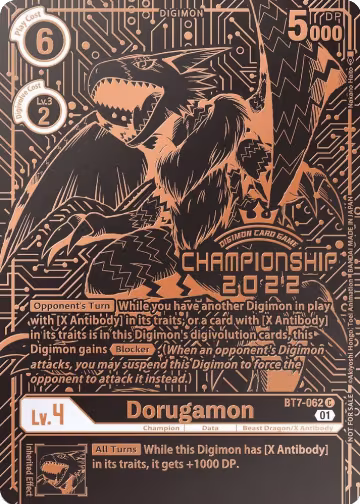 Dorugamon (2022 Championship Finals 3rd Place) (BT7-062 C), Next Adventure — Digimon card price