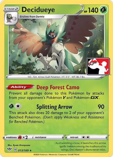 Decidueye - 013/189 (013/189), Prize Pack Series Cards — Pokémon card price