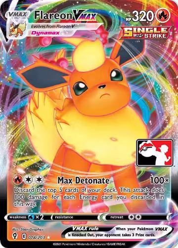 Flareon VMAX - 018/203 (018/203), Prize Pack Series Cards — Pokémon card price