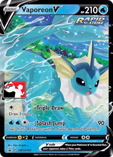 Vaporeon V - SWSH150 (SWSH150), Prize Pack Series Cards — Pokémon card price